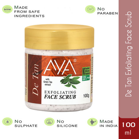 Buy AYA Detan Exfoliating Face Scrub, 100 ml | No Paraben, No Silicone, No Sulphate |-Purplle