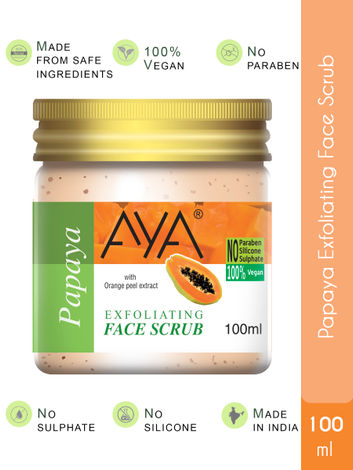 Buy AYA Papaya Exfoliating Face Scrub, 100 ml | No Paraben, No Silicone, No Sulphate |-Purplle