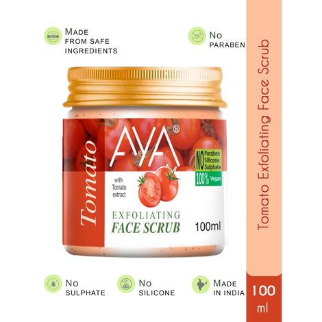Buy AYA Tomato Exfoliating Face Scrub, 100 ml | No Paraben, No Silicone, No Sulphate |-Purplle