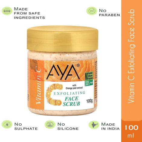 Buy AYA Vitamin C Exfoliating Face Scrub, 100 ml | No Paraben, No Silicone, No Sulphate |-Purplle