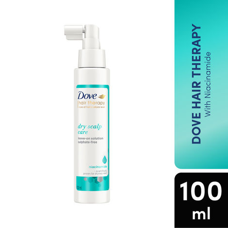 Buy Dove Hair Therapy Dry Scalp Care Moisturizing Leave-on Solution, Sulphate Free, No Parabens & Dyes, With Niacinamide to relieve scalp dryness for smooth hair, 100 ml-Purplle