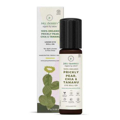 Buy Juicy Chemistry Prickly Pear, Chia & Tamanu Under Eye Oil for Dark Circles & Wrinkles 7 ml- 100% Certified Organic Eye Roll-on-Purplle