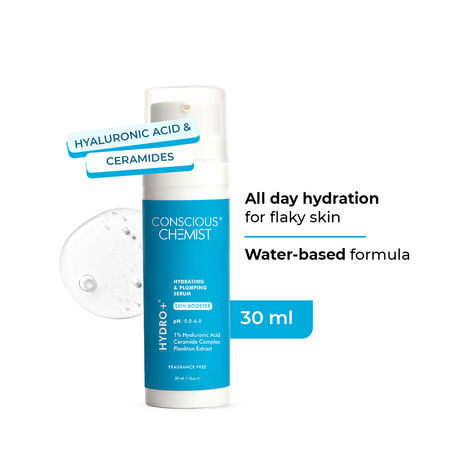 Buy Conscious Chemist 1% Hyaluronic Acid Serum | 30 ml | Face Serum for Dry Skin, Ceramide Serum with Plankton Extract, Treat Dull & Dehydrated Skin, Plumps & Hydrates, Face Serum for Men & Women-Purplle