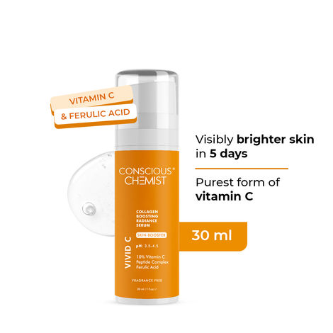 Buy Conscious Chemist 10% Vitamin C Serum | 30 ml | Serum For Glowing Skin, Vitamin C Serum For Oily Skin, Anti Aging Serum with Ferulic Acid, Dark Circles & Fine Lines, Serum For Men & Women-Purplle