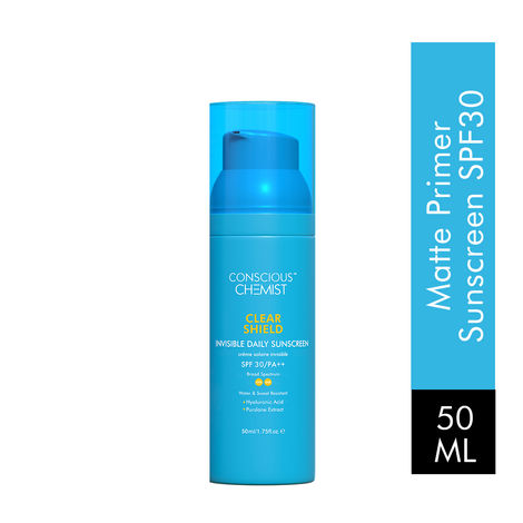Buy Conscious Chemist Clear Shield Transparent Matte Sunscreen SPF30 PA+++ | UVA/UVB Protection | 50 ml-Purplle