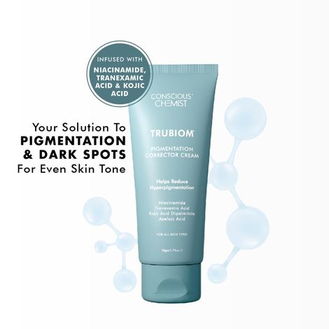 Buy Conscious Chemist Trubiom Pigmentation Corrector Moisturiser | Kojic Acid Face Cream | 50 gm | Azelaic Acid Cream, Face Cream for Men & Women, Niacinamide & Tranexamic Acid, Anti Pigmentation Cream, Reduce Dark Spots, All Skin Type-Purplle