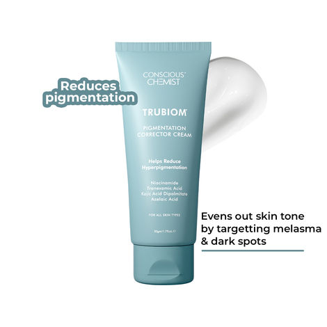 Buy Conscious Chemist Trubiom Pigmentation Corrector Moisturiser | Kojic Acid Face Cream | 50 gm | Azelaic Acid Cream, Face Cream for Men & Women, Niacinamide & Tranexamic Acid, Anti Pigmentation Cream, Reduce Dark Spots, All Skin Type-Purplle