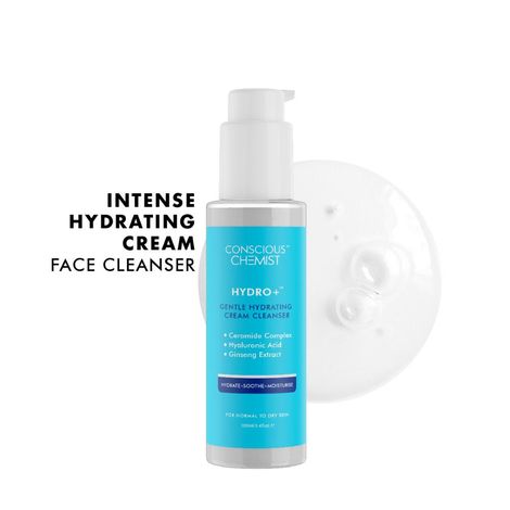 Buy Conscious Chemist Hydro+ Gentle Face Wash for Dry Skin | 100 ml | Hydrating Cleanser for Face with Hyaluronic Acid, Ceramides and Ginseng Extract, Treats Dull and Dehydrated Skin for Women & Men-Purplle