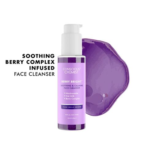 Buy Conscious Chemist Berry Bright Soothing And Calming Face Cleanser with Niacinamide, Berry Complex, Oat Milk  (100 ml)-Purplle