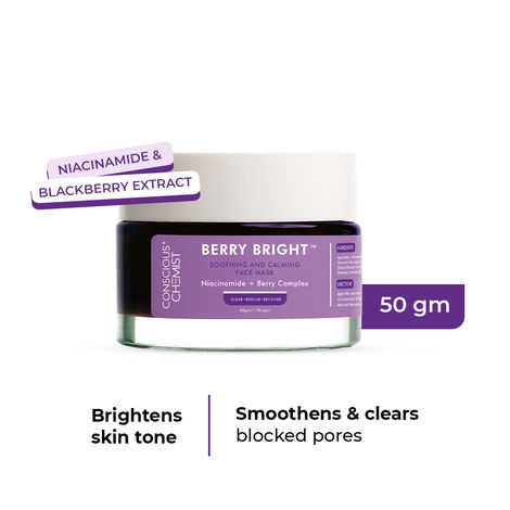 Buy Conscious Chemist Berry Bright Soothing and Calming Gel Mask | For Bright and Clear Skin with Niacinamide & Berry Extracts | 50 gm-Purplle