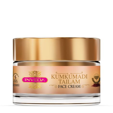 Buy Inveda Kumkumadi Tailam Face Cream | Prevents 9 Skin Problems with Kesar, Turmeric, Licorice and Sandalwood for Beautiful, Radiant and Spot Free Skin, 50ml-Purplle