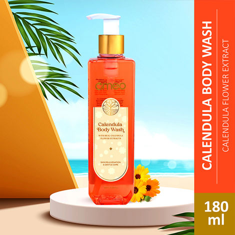 Buy Omeo Calendula Body Wash, Shower Gel with Natural Extract of Calendula for Moisturises and Gentle Skin Cleanser for Women & Men | Pump Bottle - 180 ml-Purplle