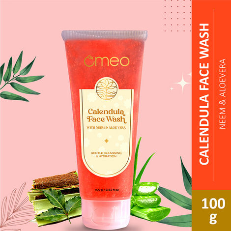 Buy Omeo Calendula Face Wash with Natural Extracts of Calendula, Aloe Vera and Neem for Sensitive Skin, Instant, Excess Oil and Gentle Wash for Men & Women - 100 gm-Purplle