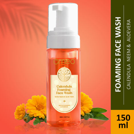 Buy Omeo Calendula Plus Foaming Face Wash with Neem & Aloe Vera For All Skin, Instant and Gentle Wash for Men and Women 150 ML-Purplle
