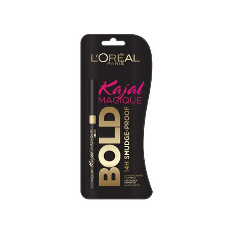 Buy L'Oreal Paris Kajal, Waterproof Eyeliner, 14 Hours of Smudge-Proof Wear, With Vitamin E, Cocoa Butter, Olive Oil Esters and Vitamin C, Magique, Bold, 0.35 gm-Purplle