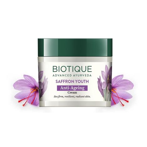 Buy Biotique Saffron Youth Anti-Ageing Cream (50 g)-Purplle