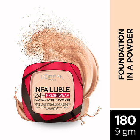 Buy L'Oreal Paris Infallible 24H Fresh Wear Foundation, 180 Rose Sand, Powder, 9 gm-Purplle