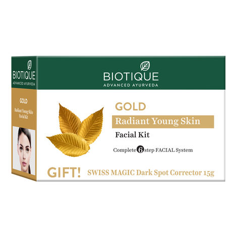 Buy Biotique Gold Radiance Facial Kit 5X10G+15G(Gold Kit)-Purplle