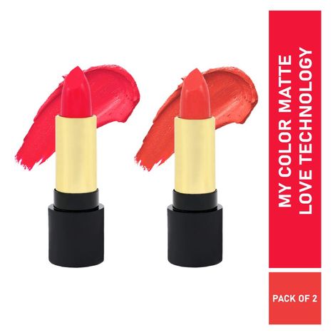 Buy Half N Half Velvet Matte Texture Lipstick My Colour, Impassioned & Fan-Fare, PO2 (7.6 gm)-Purplle