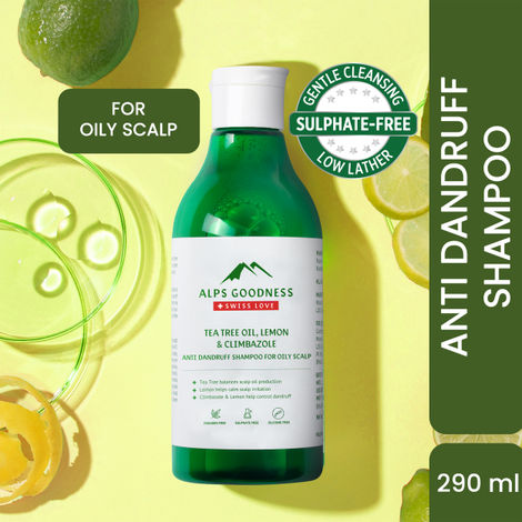 Buy Alps Goodness Tea Tree Oil, Lemon & Climbazole Anti-Dandruff Shampoo for Oily Scalp (290ml) | Sulphate Free Shampoo| Silicone Free Shampoo | Gentle & Mild Cleansing Shampoo| Anti-Dandruff Shampoo| Shampoo for Oily Hair| Shampoo for Oily Scalp-Purplle