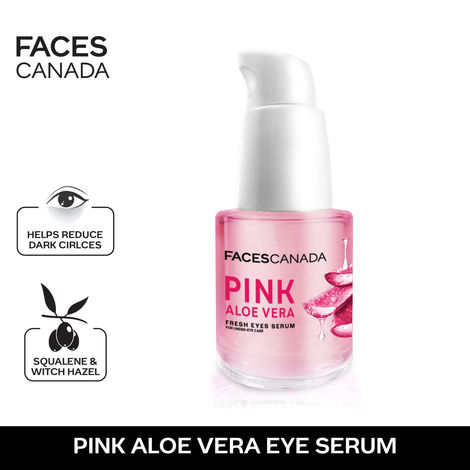 Buy FACES CANADA Pink Aloe Vera Fresh Eyes Serum For Under-Eye Care, 15 ml | Squalene, Witch Hazel & Quinoa Extracts | Anti-Ageing, Brightening & Intense Hydration | Helps Reduce Puffy Eyes & Dark Circles-Purplle