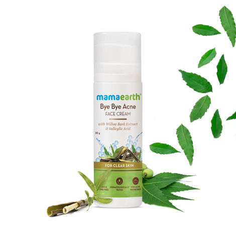 Buy Mamaearth Bye Bye Face Cream For Acne Prone Skin, with Willow Bark Extract & Salicylic Acid For Clear Skin - 30 g-Purplle
