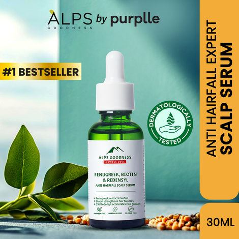 Buy Alps Goodness Anti Hairfall Scalp Serum with Fenugreek Biotin and Redensyl (30 ml) | Methi Hair Serum | Silicone & Sulphate Free | Hair Growth Serum For All Hair Types-Purplle