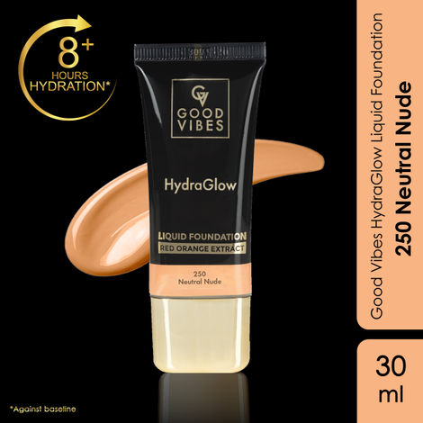 Buy Good Vibes HydraGlow Liquid Foundation (30 ml)- 250 Neutral Nude-Purplle