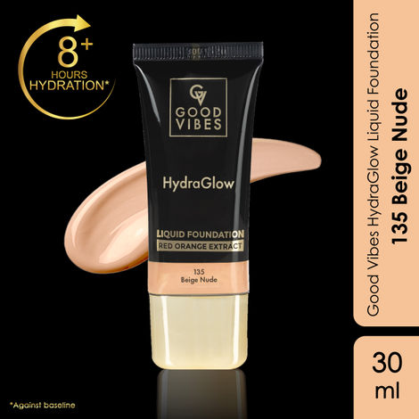 Buy Good Vibes HydraGlow Liquid Foundation (30 ml) - 135 Beige Nude-Purplle
