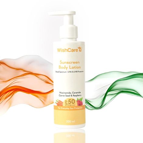 Buy WishCare SPF50 Sunscreen Body Lotion - Broad Spectrum UVA & UVB Protection-For Everyday Sun Protection - 200 ml-Purplle