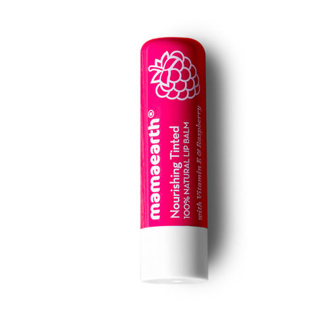 Buy Mamaearth Nourishing Tinted 100% Natural Lip Balm with Vitamin E and Raspberry - 4 g-Purplle