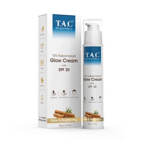 Buy TAC - The Ayurveda Co. 10% Nalpamaradi Glow Cream with SPF 20 For Glow and Skin Brightening, 50gm-Purplle