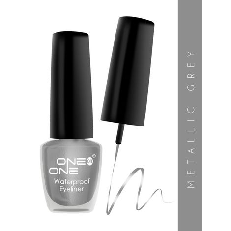 Buy ONE on ONE 24 Hrs Long Lasting & Waterproof Eyeliner, Metallic Grey (5 ml)-Purplle