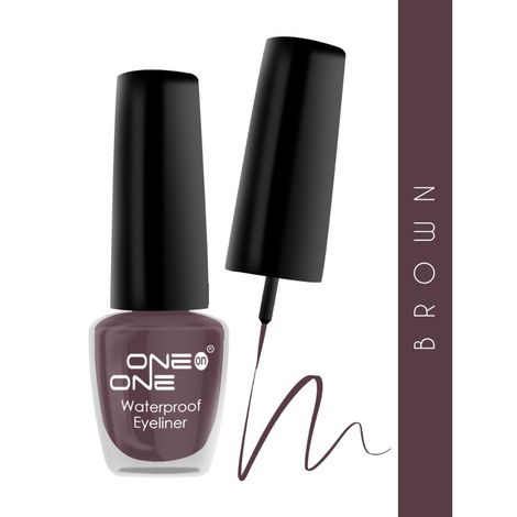 Buy ONE on ONE 24 Hrs Long Lasting & Waterproof Eyeliner, Matte Brown (5 ml)-Purplle
