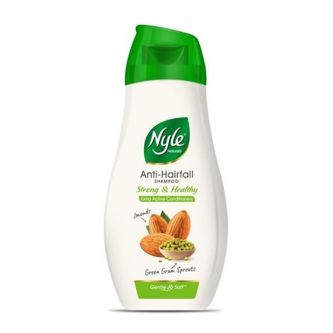 Buy Nyle Naturals Strong & Healthy Anti Hairfall Shampoo, With Goodness Of Almonds And Green Gram Sprouts, 180 ML-Purplle