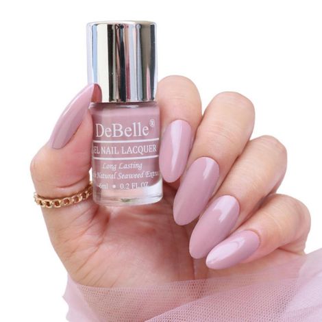 Buy DeBelle Gel Nail Lacquer Blissful Elizabeth (Light Pink Mauve) - (6 ml)-Purplle