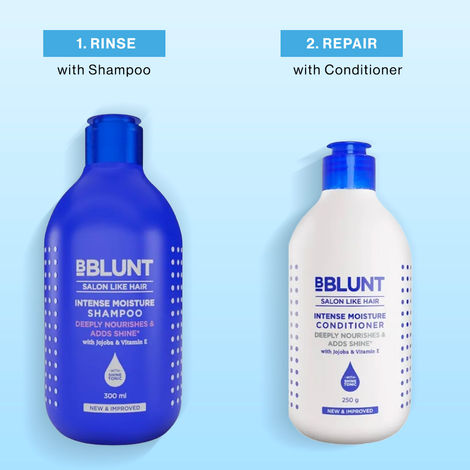 Buy BBLUNT Intense Moisture shampoo (300ml) & Conditioner (250g) combo-Purplle