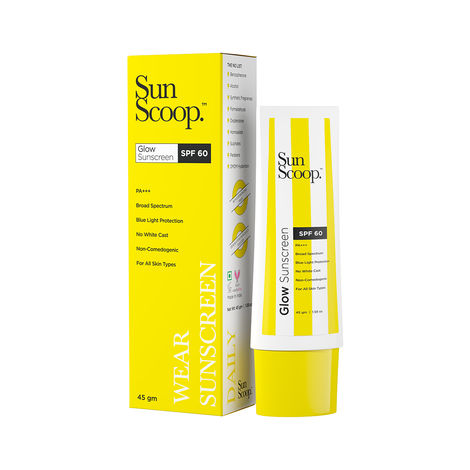 Buy SunScoop Glow Tinted Sunscreen Cream SPF 60 PA+++ | No White Cast | Hybrid Sunscreen - SPF 60 PA+++ (45 g)-Purplle