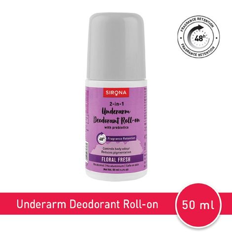 Buy Sirona Underarm Roll On Deodorant for Women & Men | Removes Odour, Long Lasting & Alcohol Free | Floral Fresh - 50 ml-Purplle