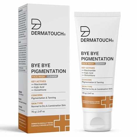 Buy DERMATOUCH Bye Bye Pigmentation Face Wash || Pigmentation Face Wash for Women/Men with Niacinamide, Kojic Acid, & Glutathione a€“ 70G-Purplle