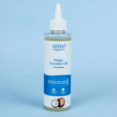 Buy Aravi Organic 100% Pure Cold Pressed Virgin Coconut Oil | Deeply Nourishes & Repairs Hair & Skin | Restores Moisture & Softness | Suitable for All Hair & Skin Types – 200 ml-Purplle