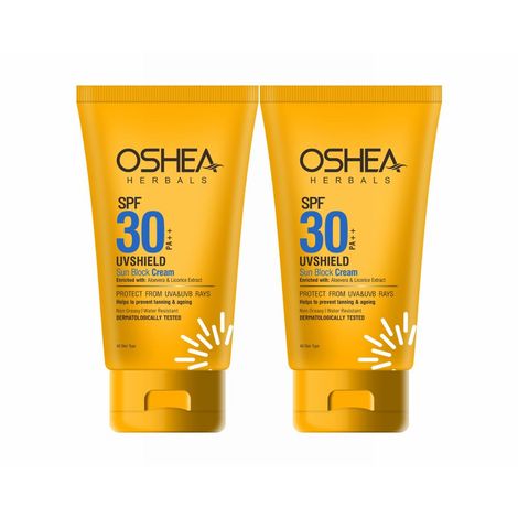 Buy Oshea Herbals SPF 30 PA ++ UV SHIELD SUN BLOCK CREAM Pack of 2-Purplle