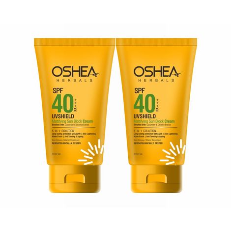 Buy Oshea Herbals SPF 40 PA +++UV SHIELD MATTIFYING SUN BLOCK CREAM Pack of 2-Purplle