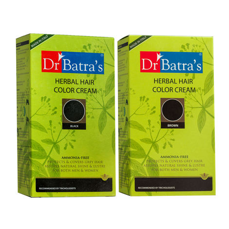 Buy Dr Batra's Herbal Hair Color Cream and Herbal Hair Color Cream- Brown (Pack of 2 for Men and Women )-Purplle