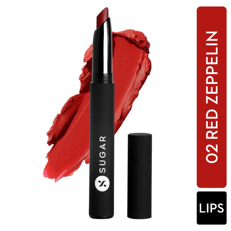 Buy SUGAR Cosmetics - Matte Attack - Transferproof Lipstick - 02 Red Zeppelin (Chilli Red) - 2 gms - Transferproof Lipstick Matte Finish, Lasts Up to 8 hours-Purplle