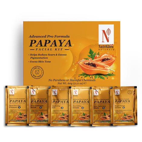 Buy NutriGlow NATURAL'S Advanced Pro Formula Papaya Facial Kit For Even Skin Tone, 60 gm-Purplle