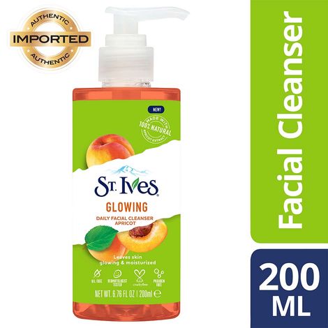 Buy St. Ives International Glowing Daily Facial Cleanser Apricot,100% natural extracts, Paraben free, oil free, 200 ml-Purplle