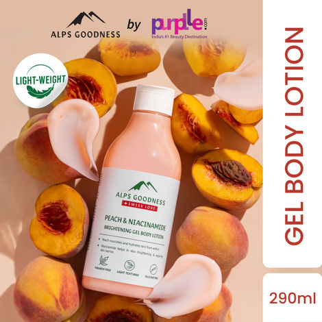 Buy Alps Goodness Peach & Niacinamide Brightening Gel Body Lotion (290 ml)| Top Rated Best Body Lotion | Lightweight Body Lotion| Gel Body Lotion| Silicone Free Body Lotion| No Sulphates| No Parabens| Vegan-Purplle