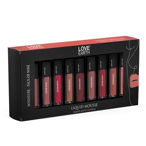 Buy Love Earth Liquid Mousse Miniature Liquid Matte Lipstick - Pack of 9-Purplle