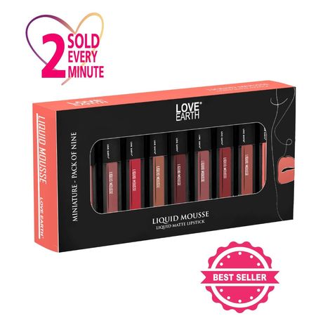 Buy Love Earth Liquid Mousse Miniature Liquid Matte Lipstick - Pack of 9-Purplle
